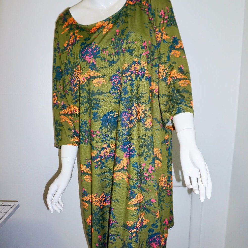 Olive Green Floral Dress Size 4x Plus